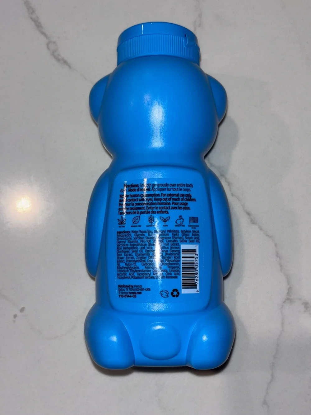 NEW Hempz Blue Beary Bear-Shaped Body Moisturizer - Blue